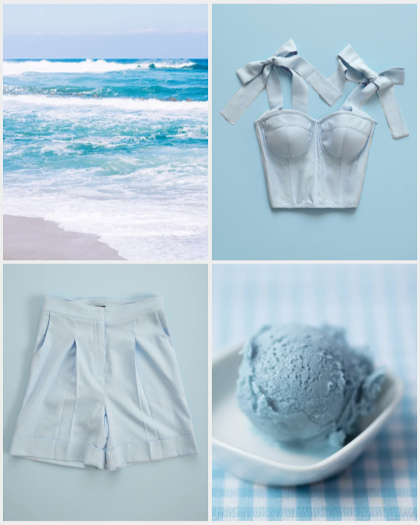 LINEN WITH A BOW BABY BLUE CORSET