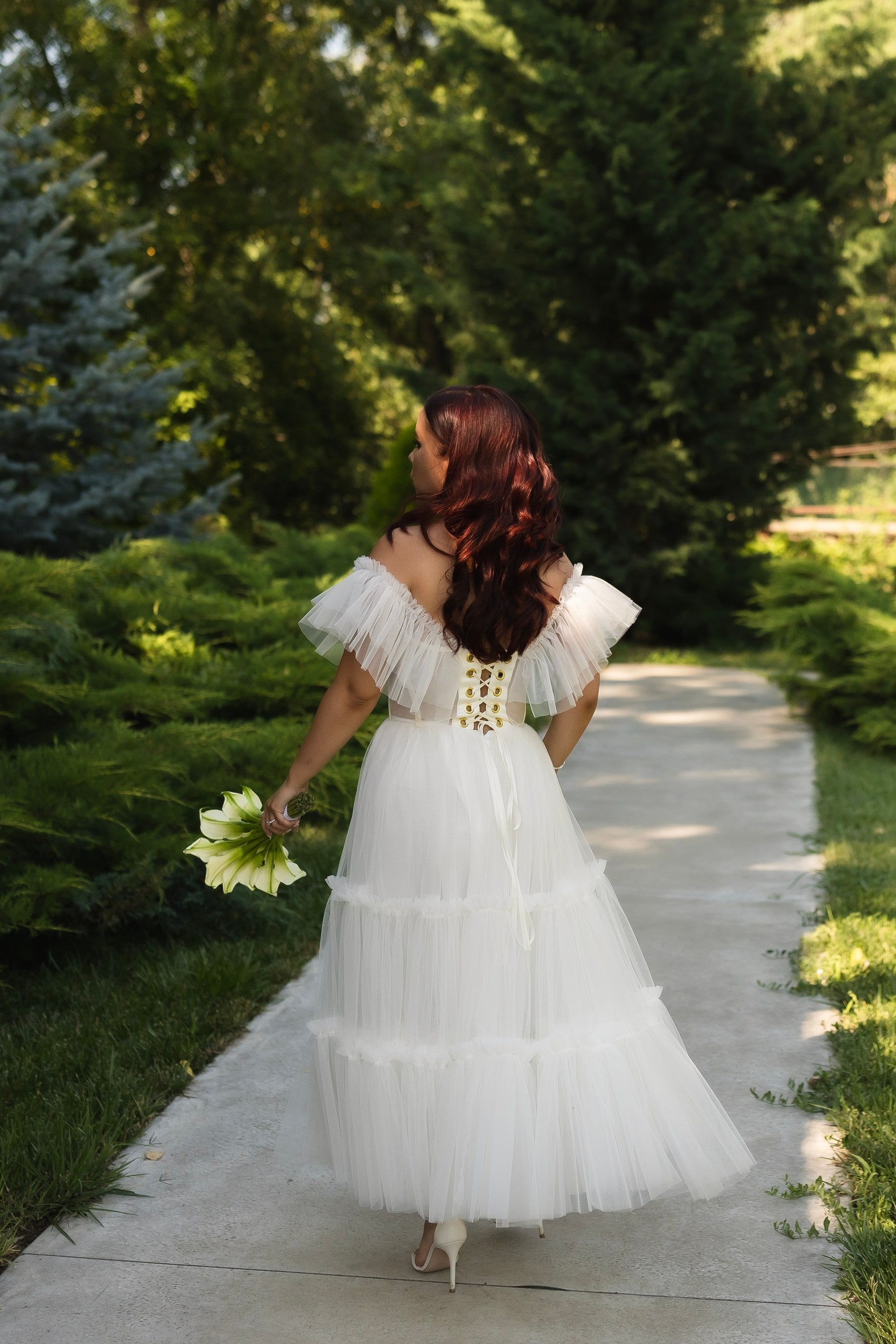 PRINCESS WHITE MIDI DRESS