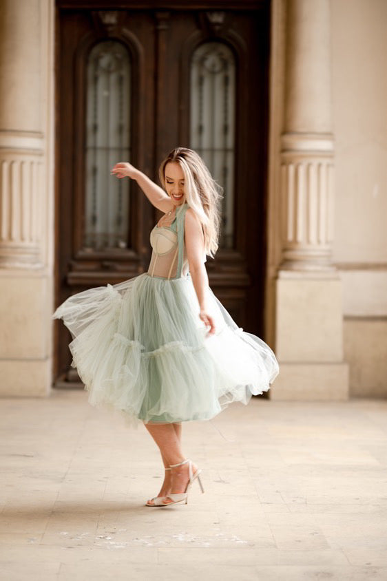CLASSIC CHIC SAGE GREEN MIDI DRESS