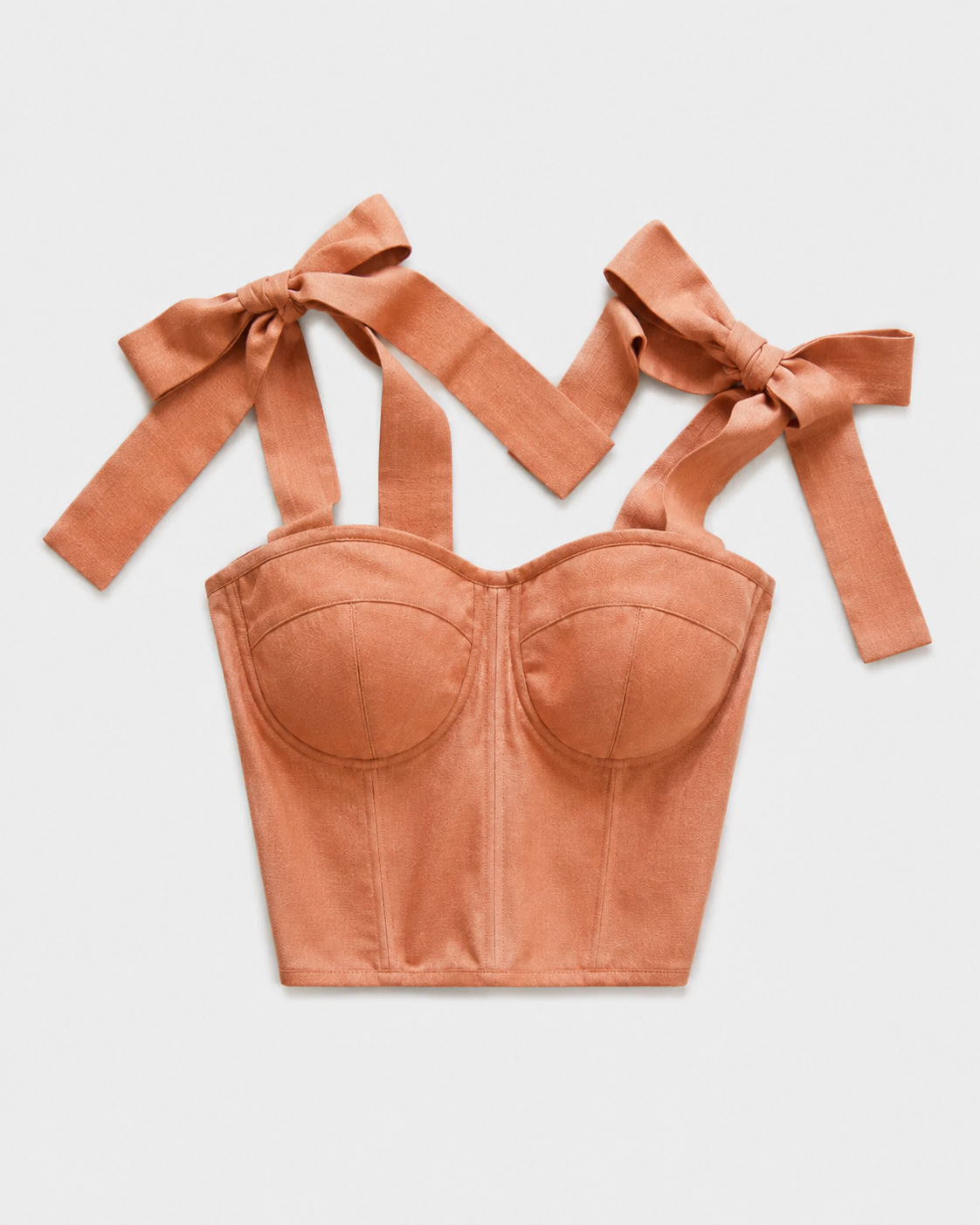 LINEN WITH A BOW TERRACOTTA CORSET