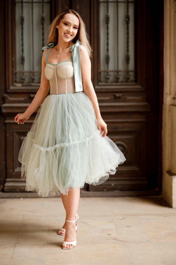 CLASSIC CHIC SAGE GREEN MIDI DRESS