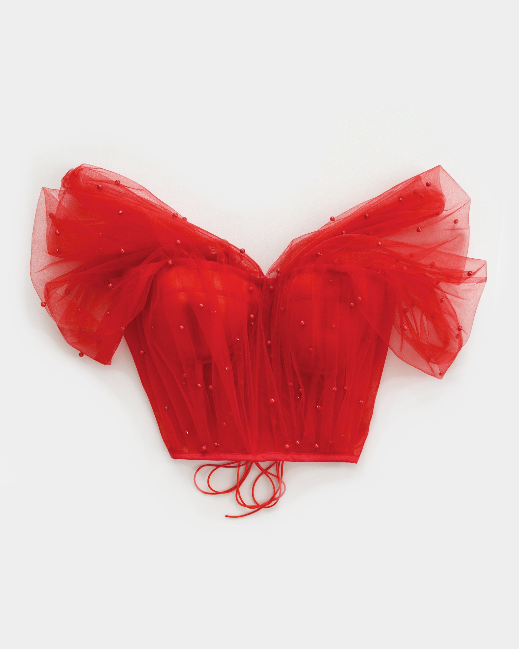 PEARLS ARE A GIRL'S BEST FRIEND RED CORSET