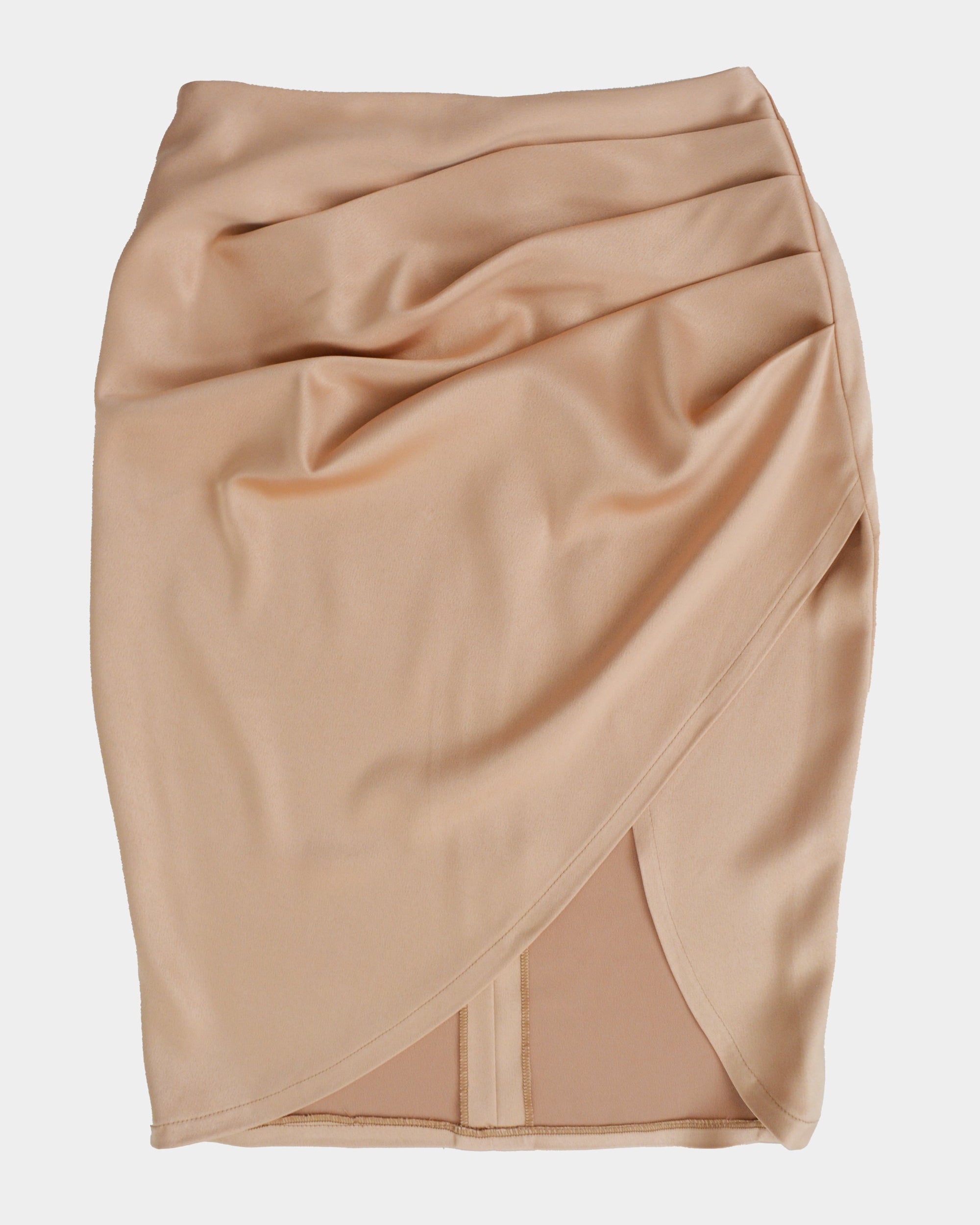 PASSIONATE TOUCH SATINATED MOCHA SKIRT