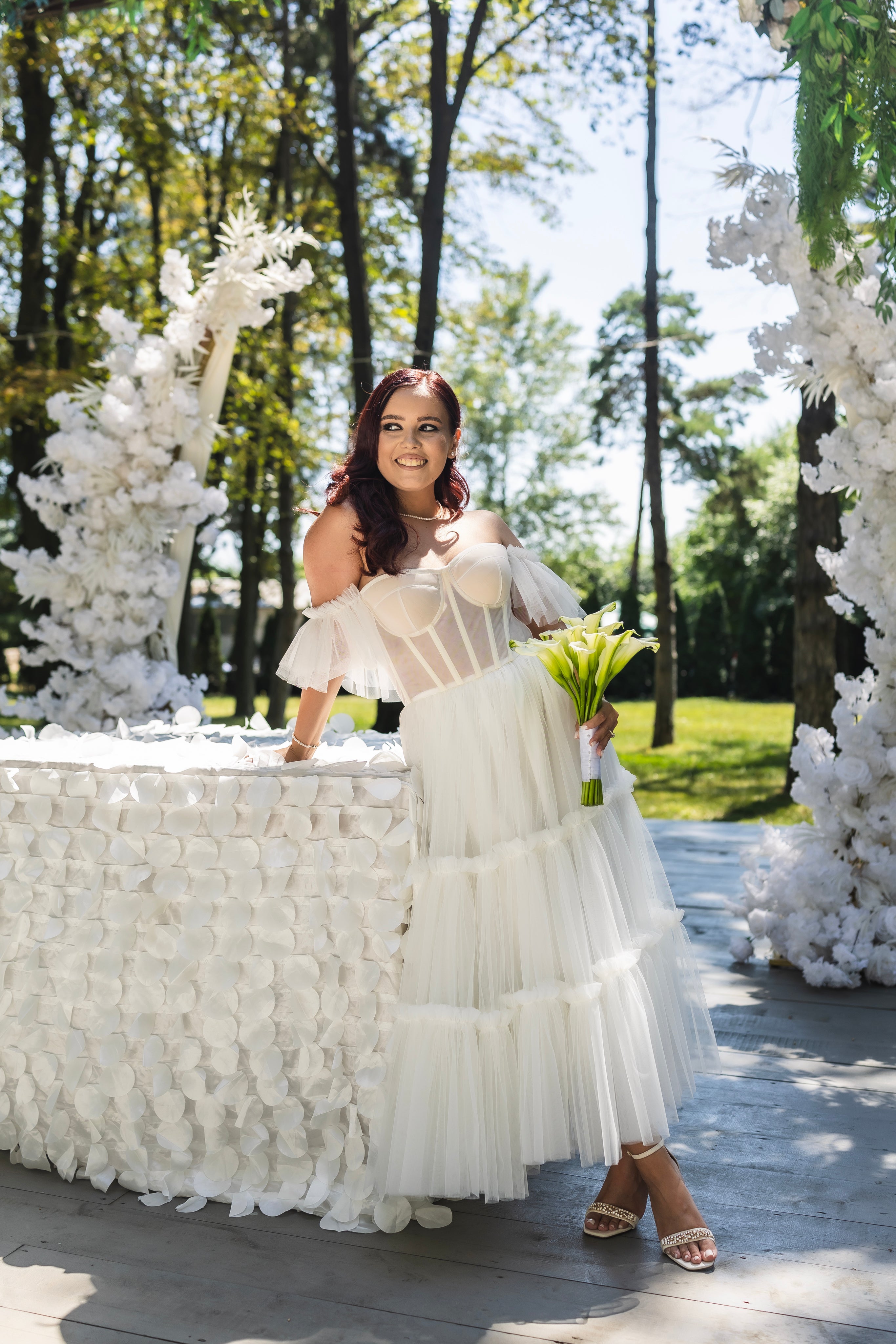 PRINCESS WHITE MIDI DRESS