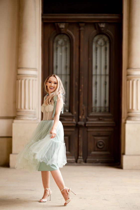 CLASSIC CHIC SAGE GREEN MIDI DRESS