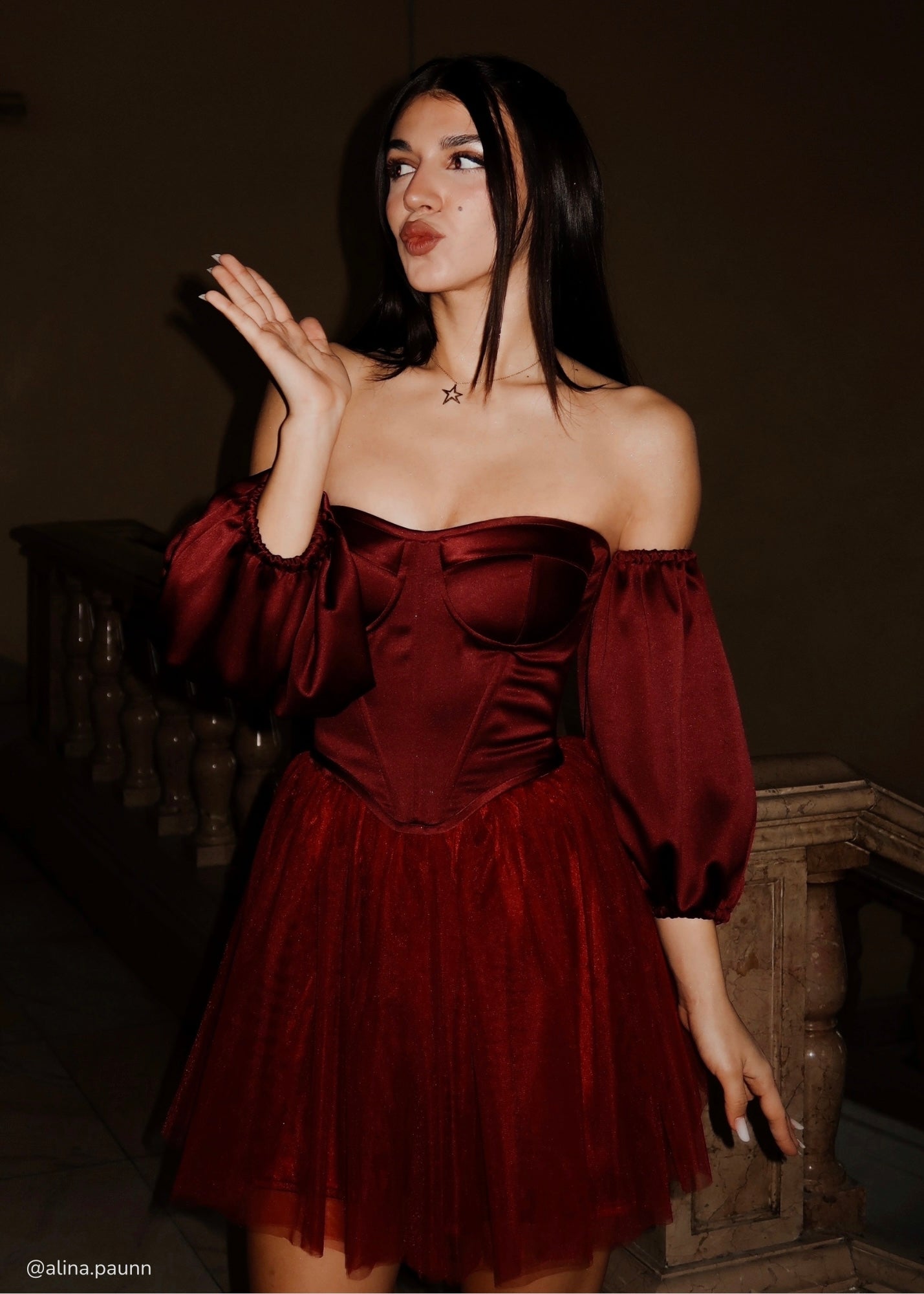 BUBBLE GUM BURGUNDY CORSET