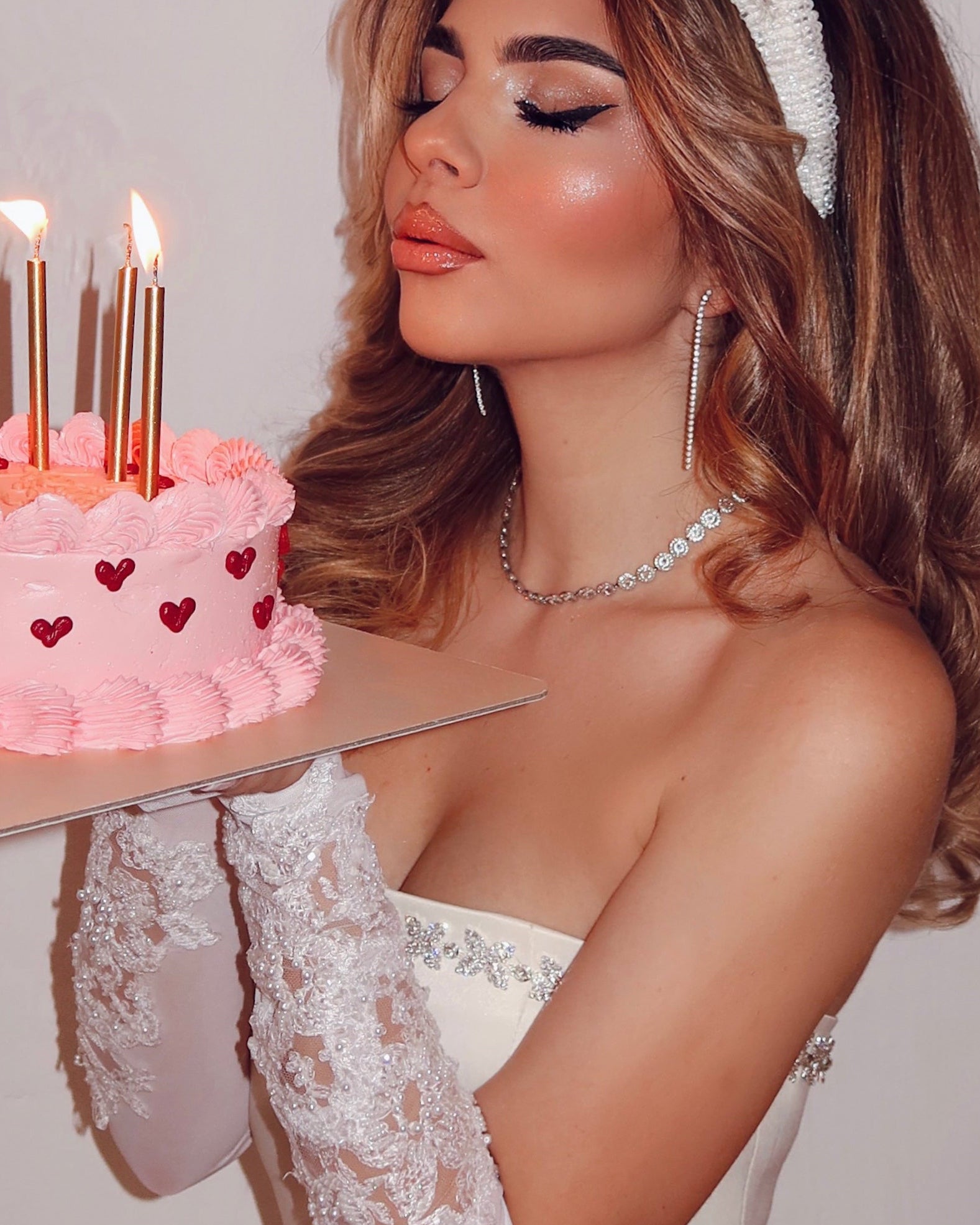 MUSE EMBELISHED STRAPLESS WHITE DRESS