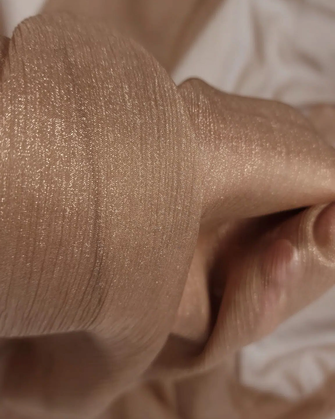 PLEATED SILK CINNAMON MIDI DRESS