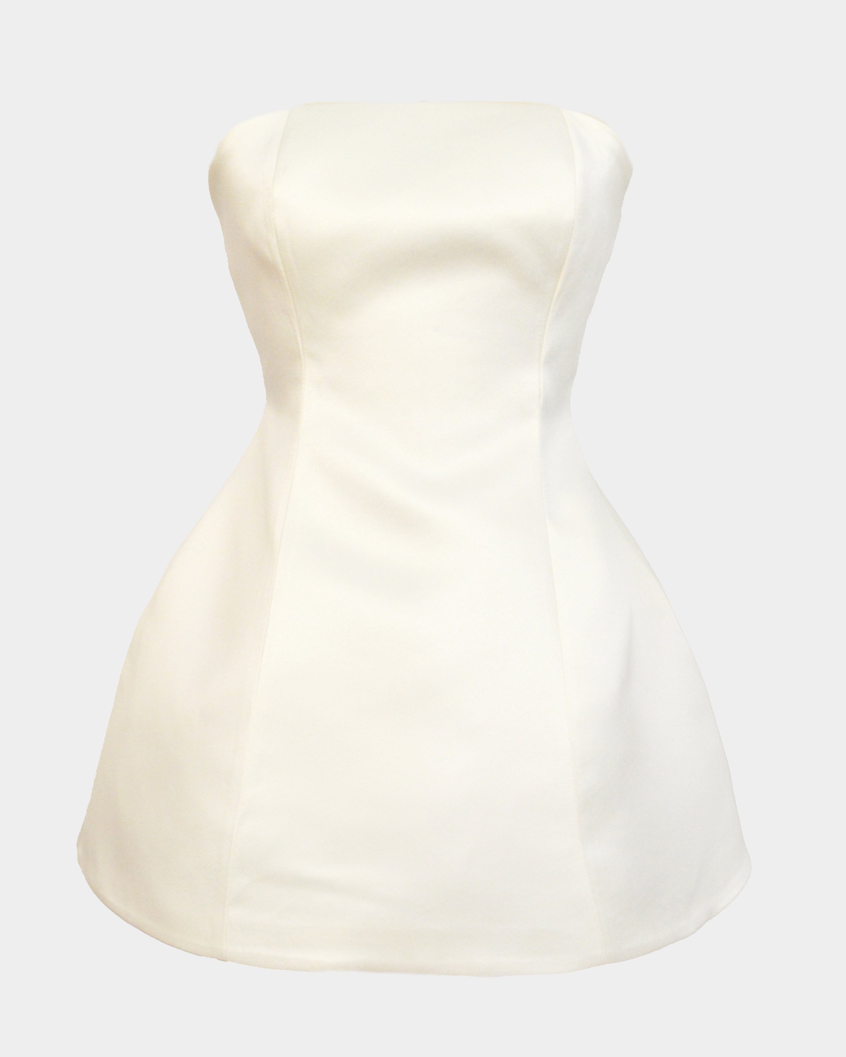 MUSE EMBELISHED STRAPLESS WHITE DRESS