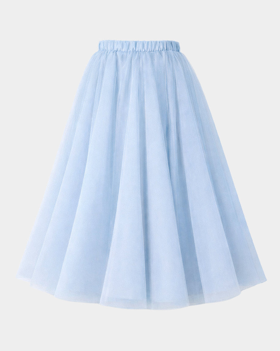 MAKE ME A PROMISE LIGHT BLUE MIDI SKIRT