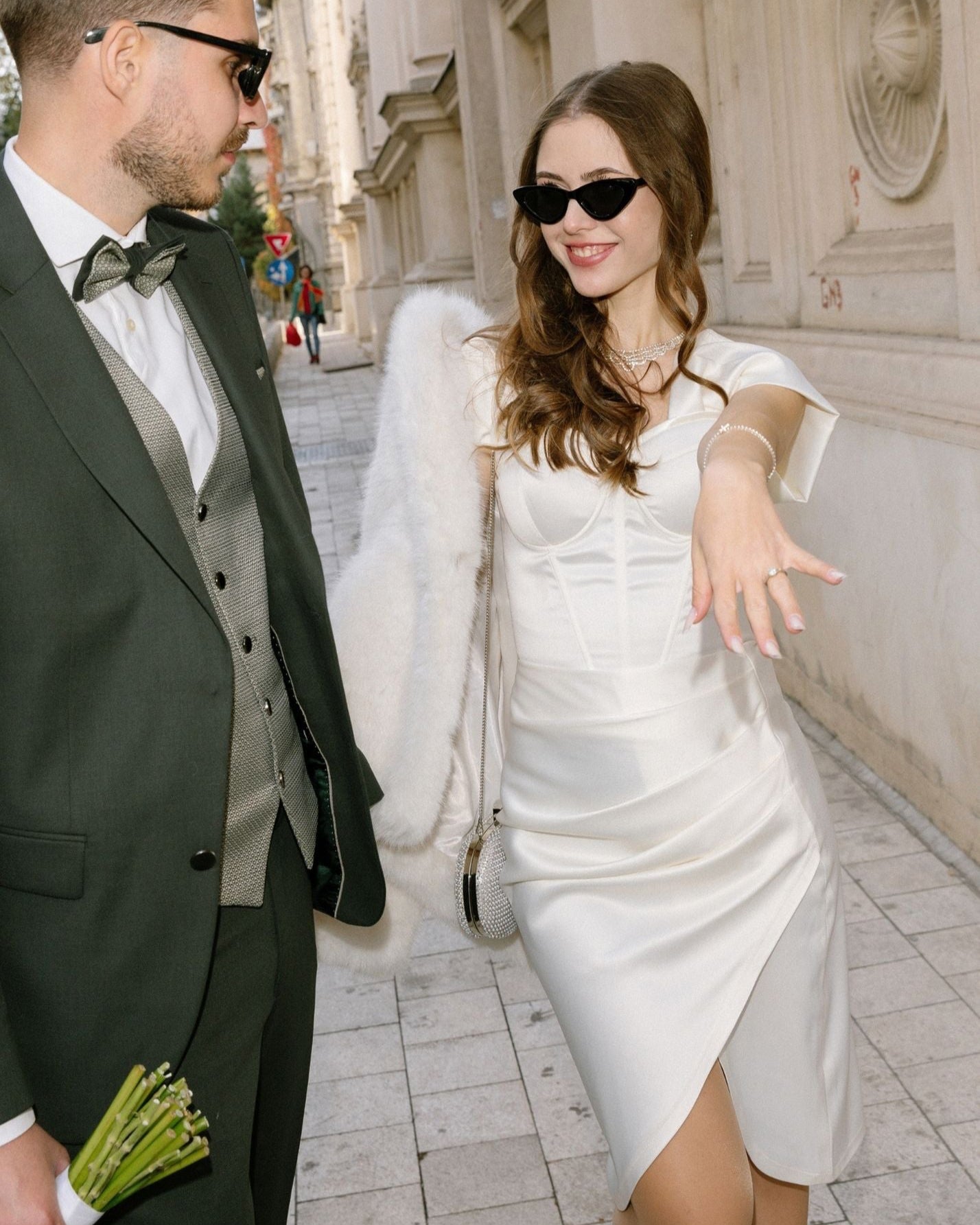 PASSIONATE TOUCH WHITE SATINATED SKIRT