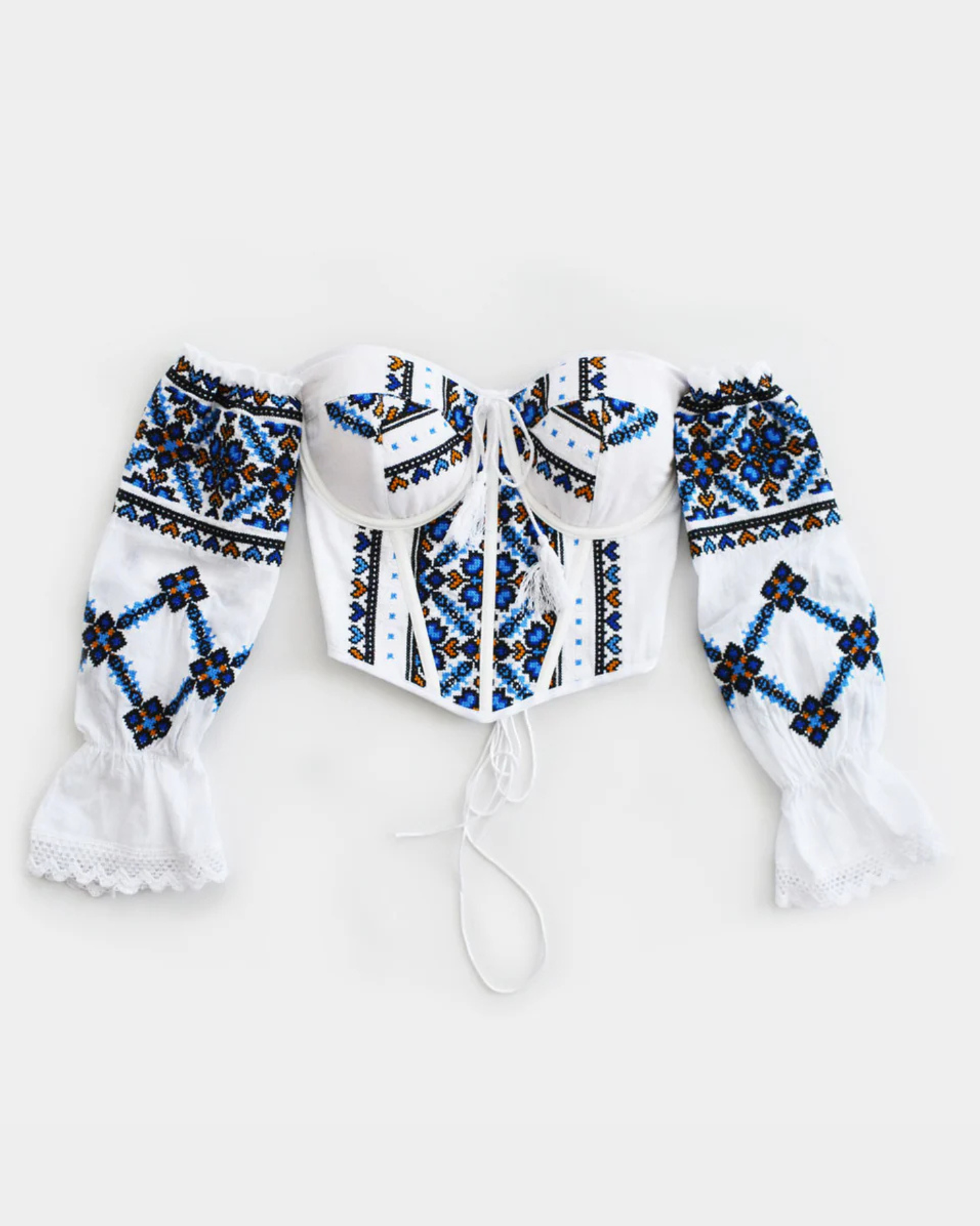 BLUE AND BROWN TRADITIONAL CORSET