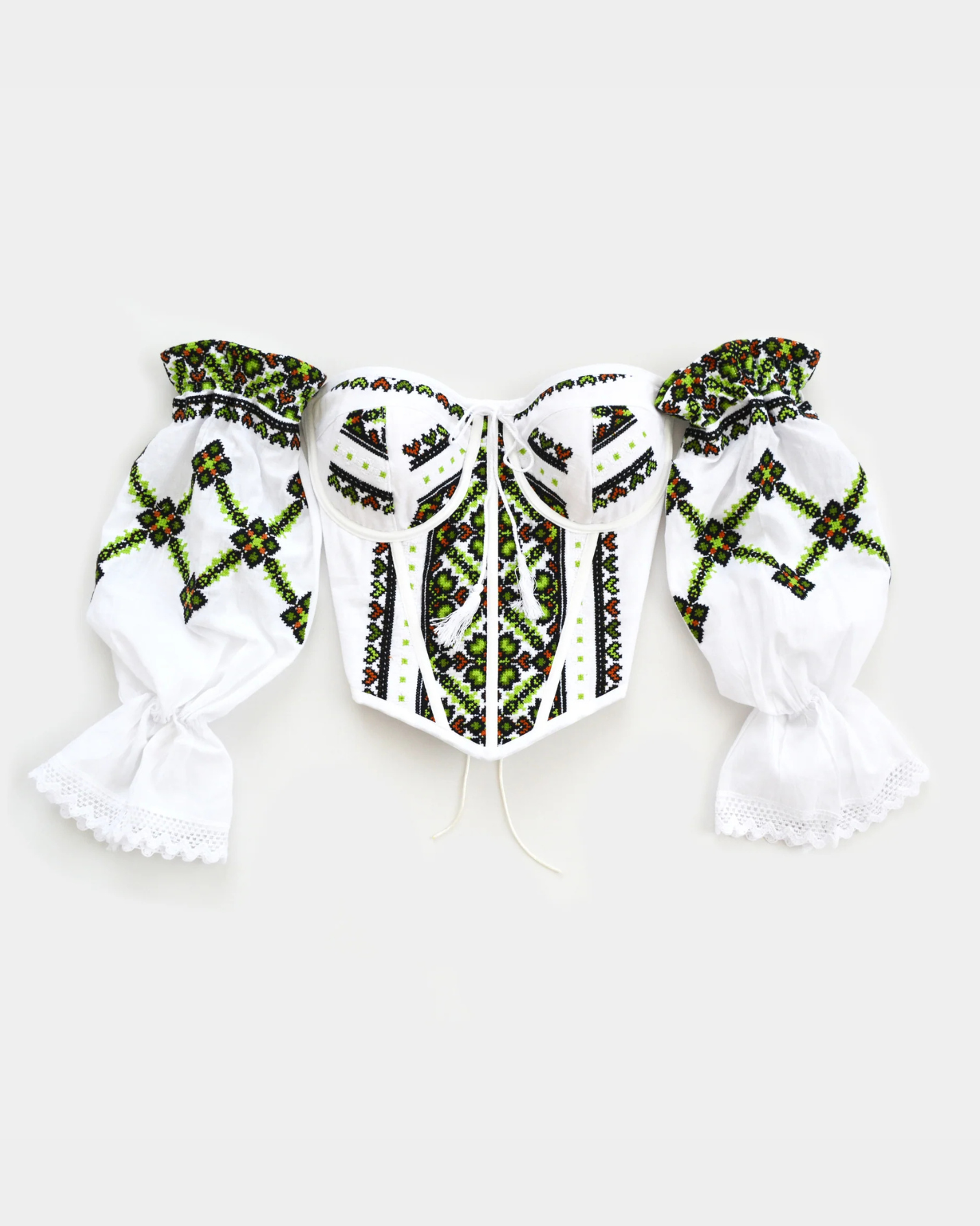 GREEN AND BROWN TRADITIONAL CORSET