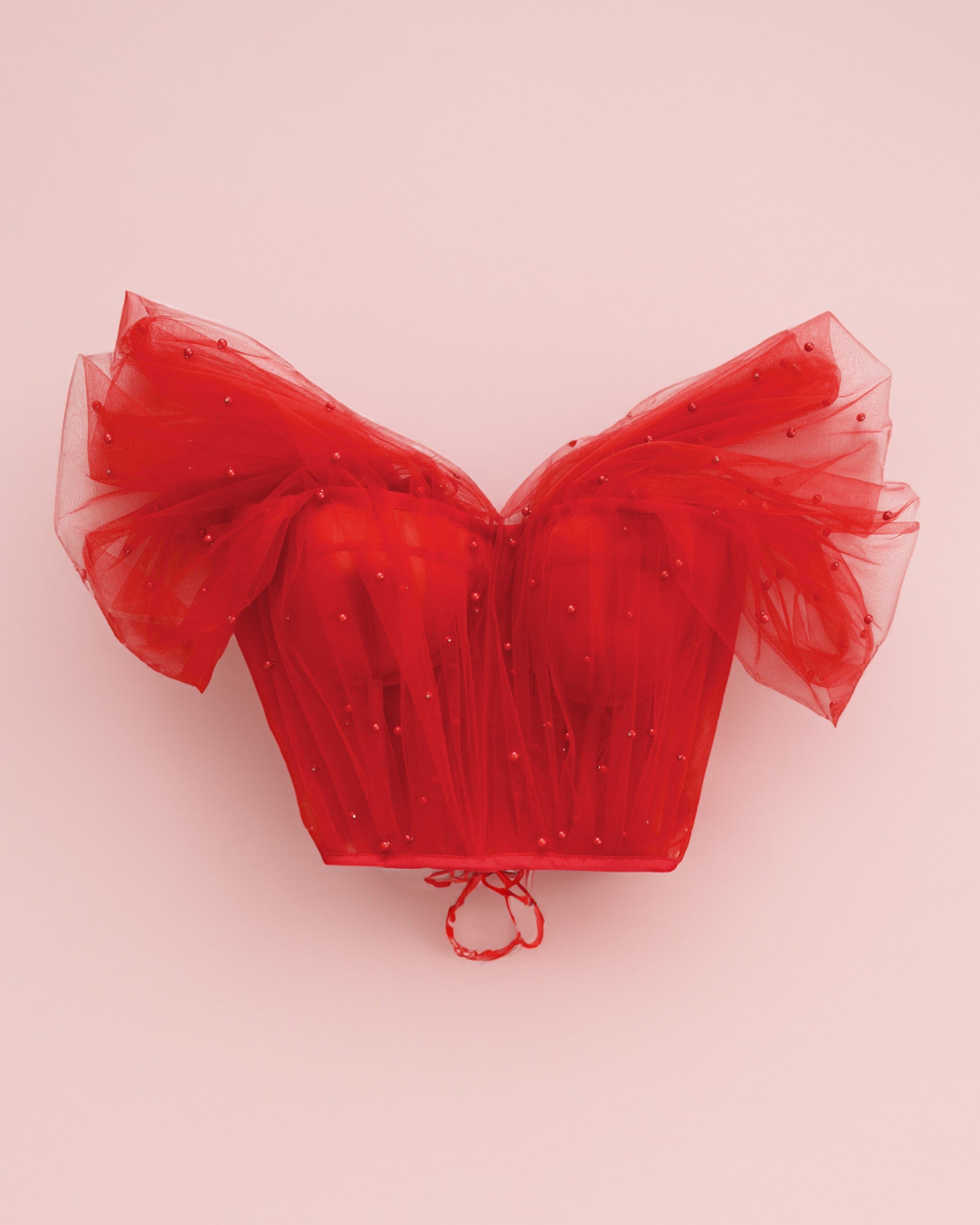 PEARLS ARE A GIRL'S BEST FRIEND RED CORSET