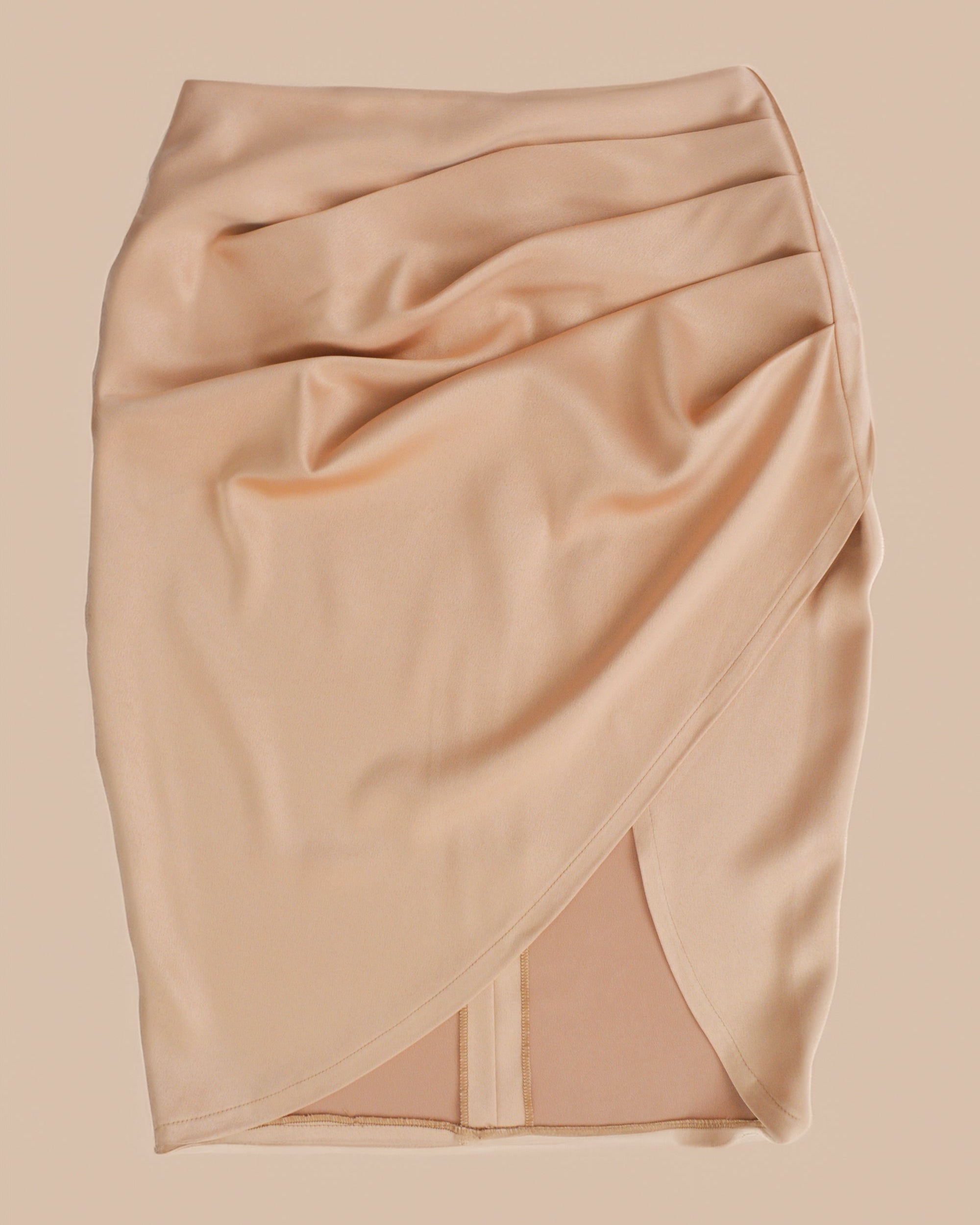 PASSIONATE TOUCH SATINATED MOCHA SKIRT