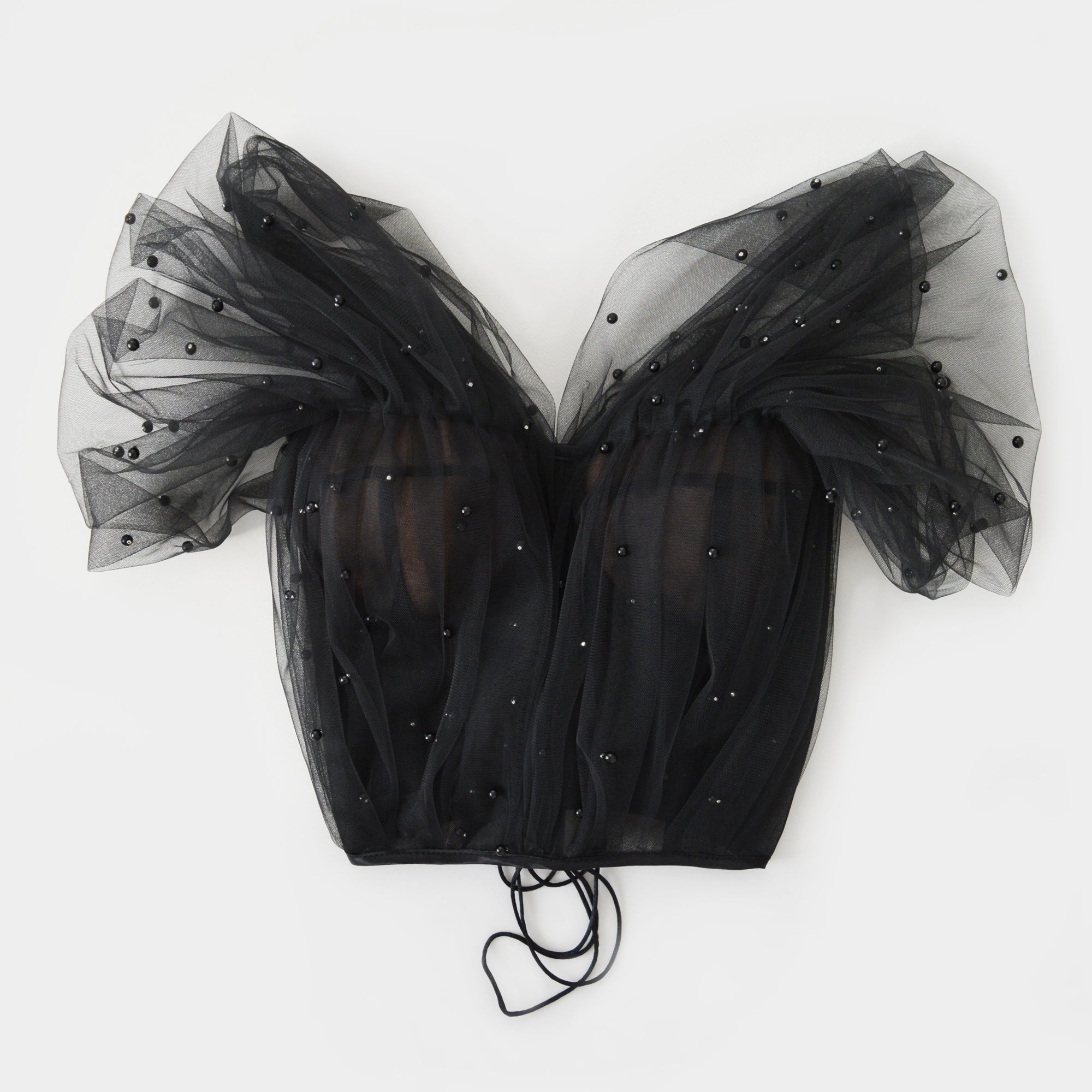 PEARLS ARE A GIRL'S BEST FRIEND BLACK CORSET