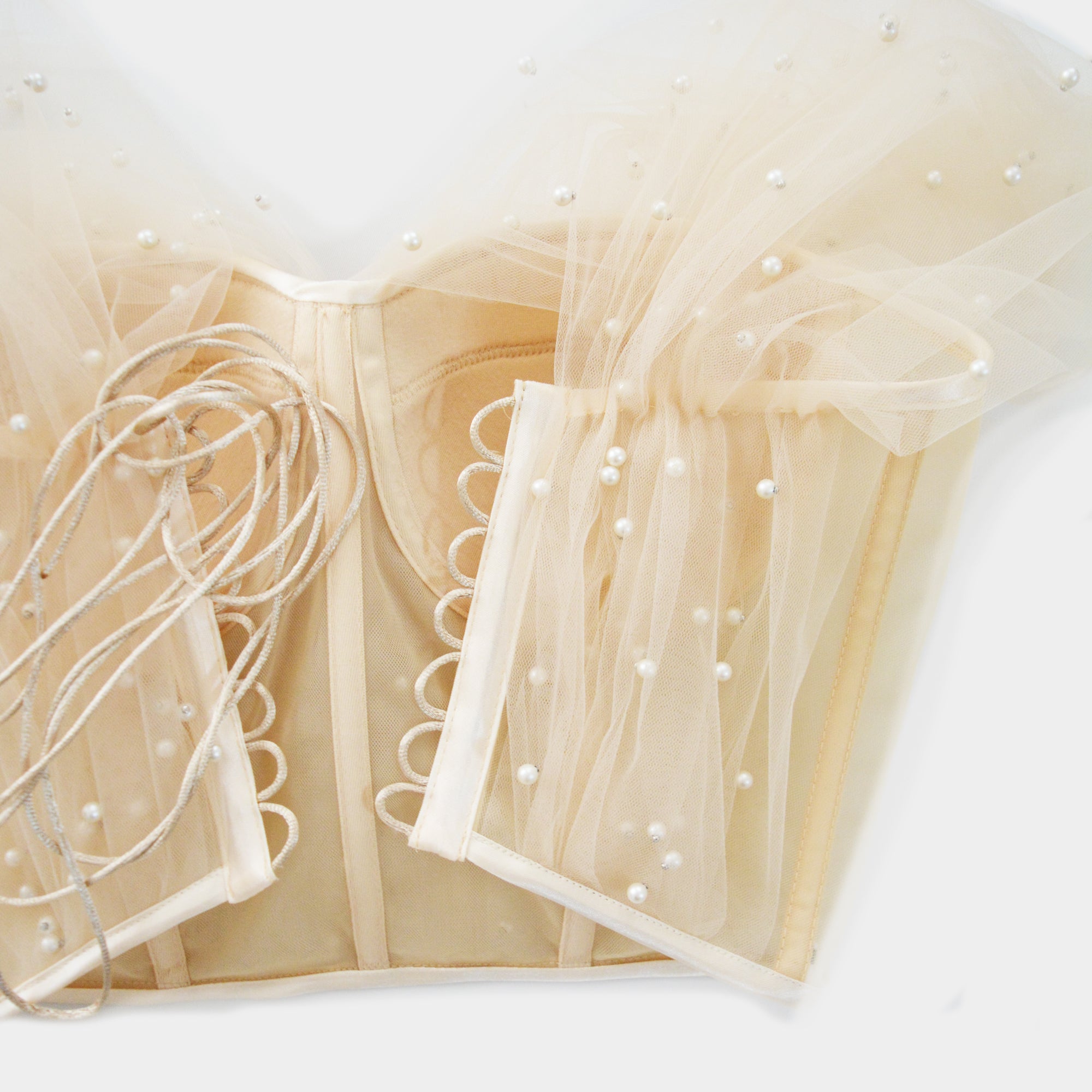 PEARLS ARE A GIRL'S BEST FRIEND BUTTER YELLOW CORSET