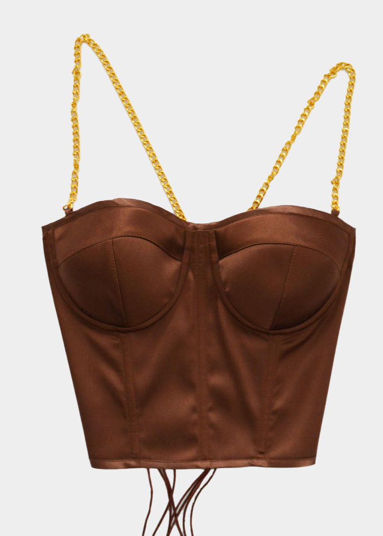 SATINATED WITH SOME GOLD CHOCOLATED CORSET