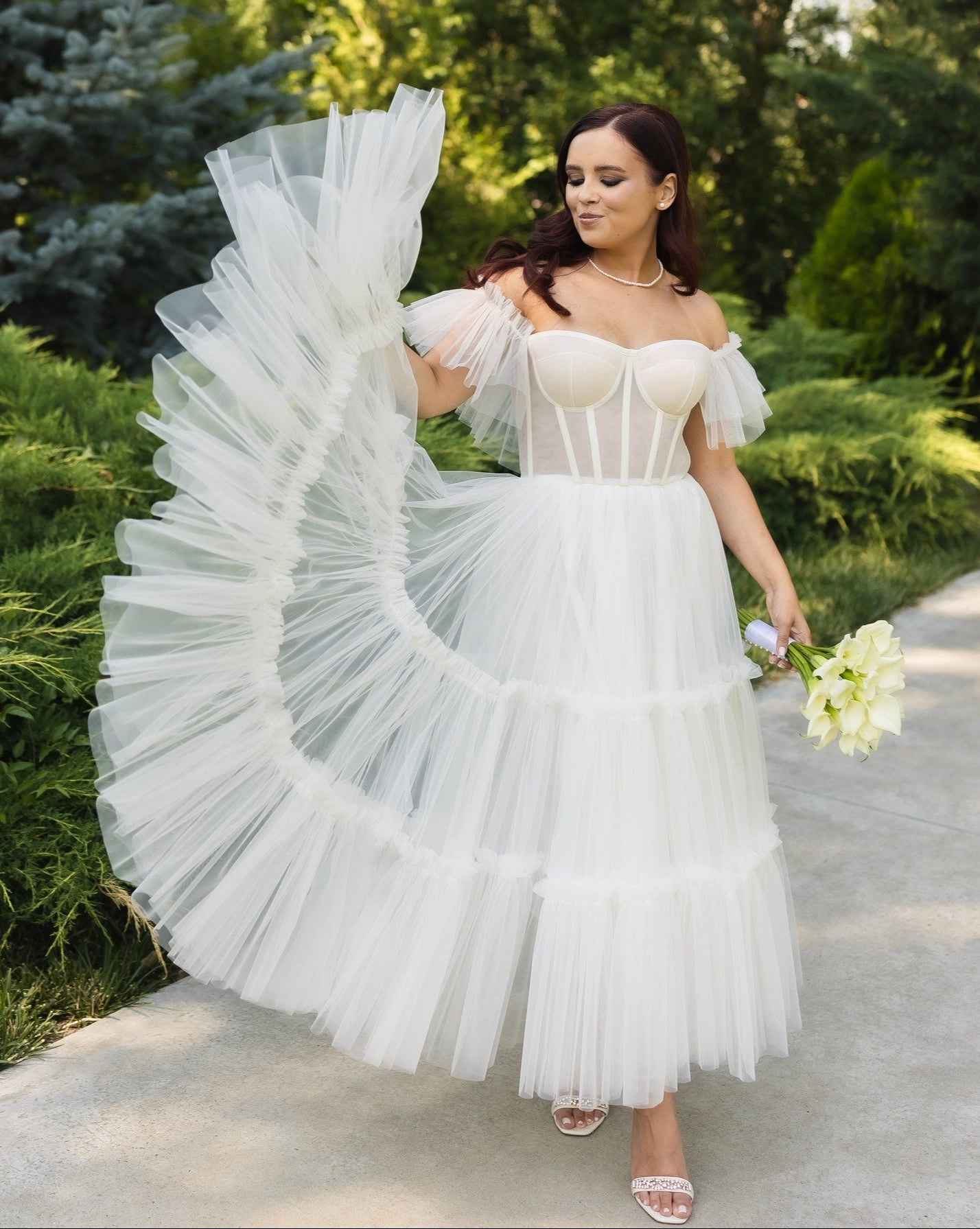 PRINCESS WHITE MIDI DRESS