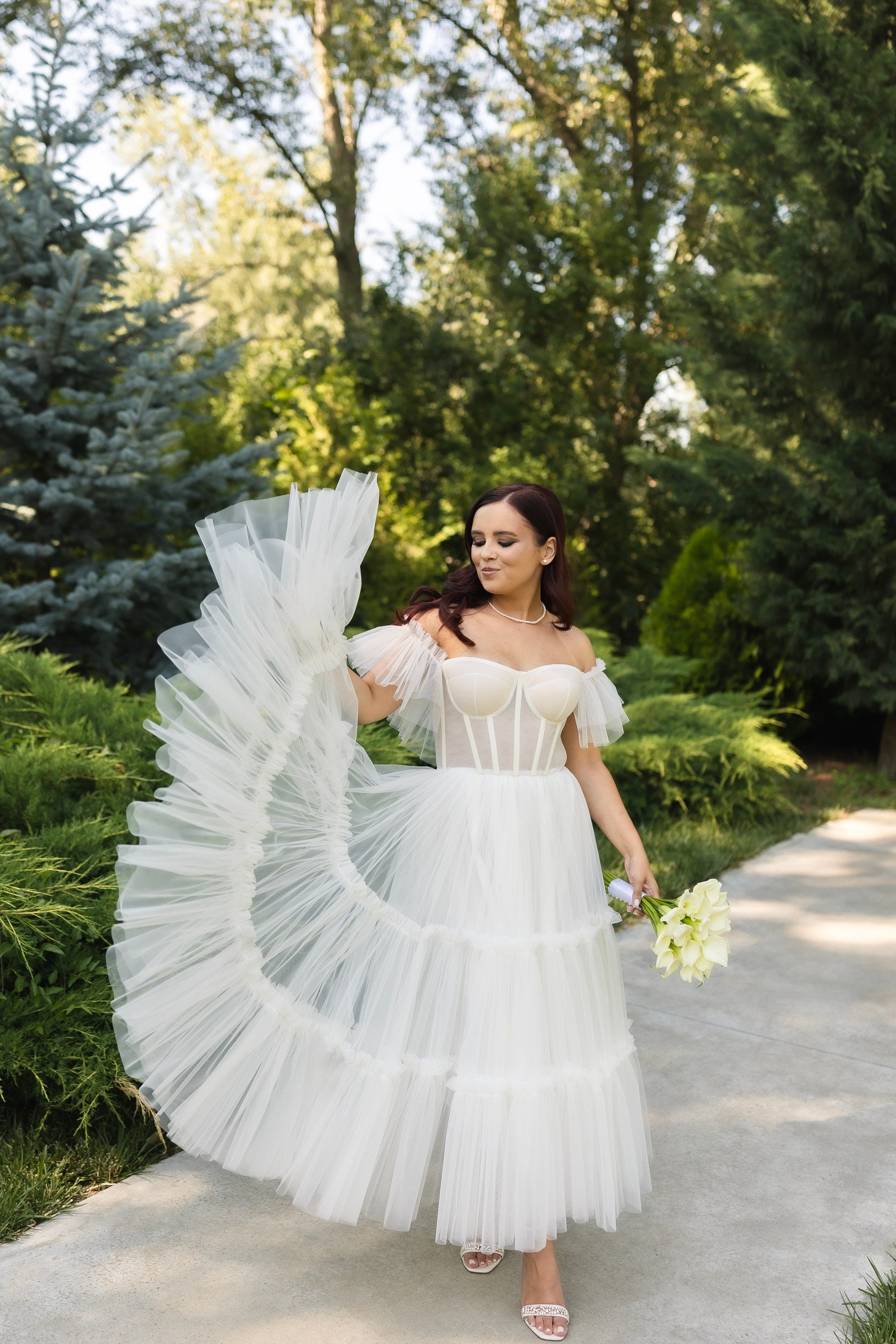 PRINCESS WHITE MIDI DRESS