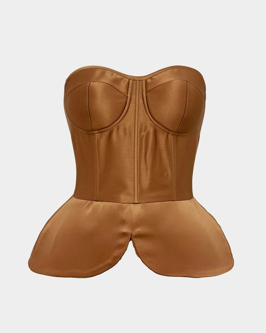 NOT JUST A GIRL GOLDEN CARAMEL CORSET