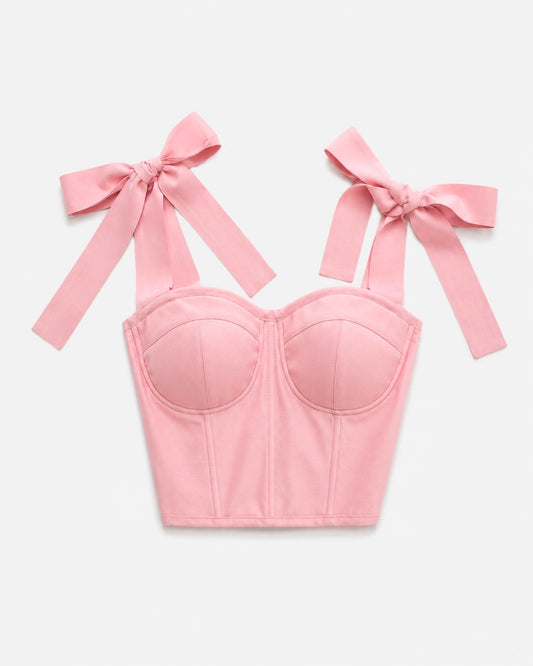 LINEN WITH A BOW PINK CORSET