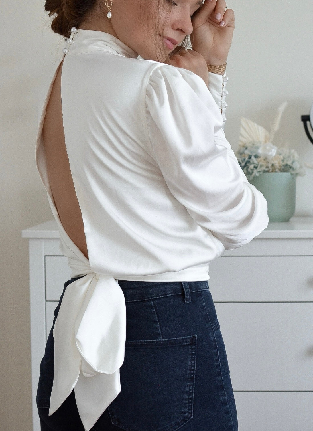 Belle Epoque White 100% Silk Blousse