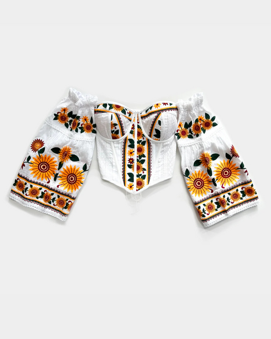 YELLOW AND GREEN TRADITIONAL CORSET