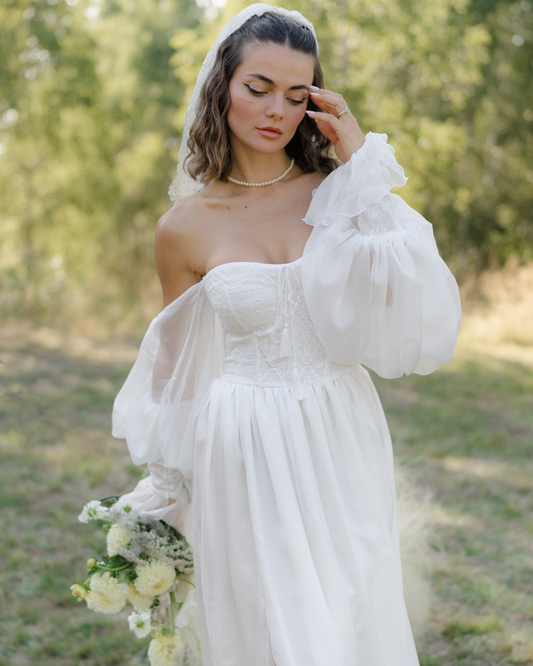 MARRY ME WHITE TRADITIONAL SILK DRESS