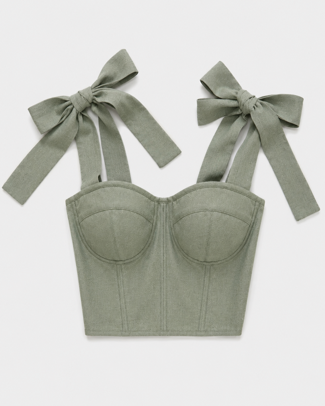 LINEN WITH A BOW SAGE GREEN CORSET