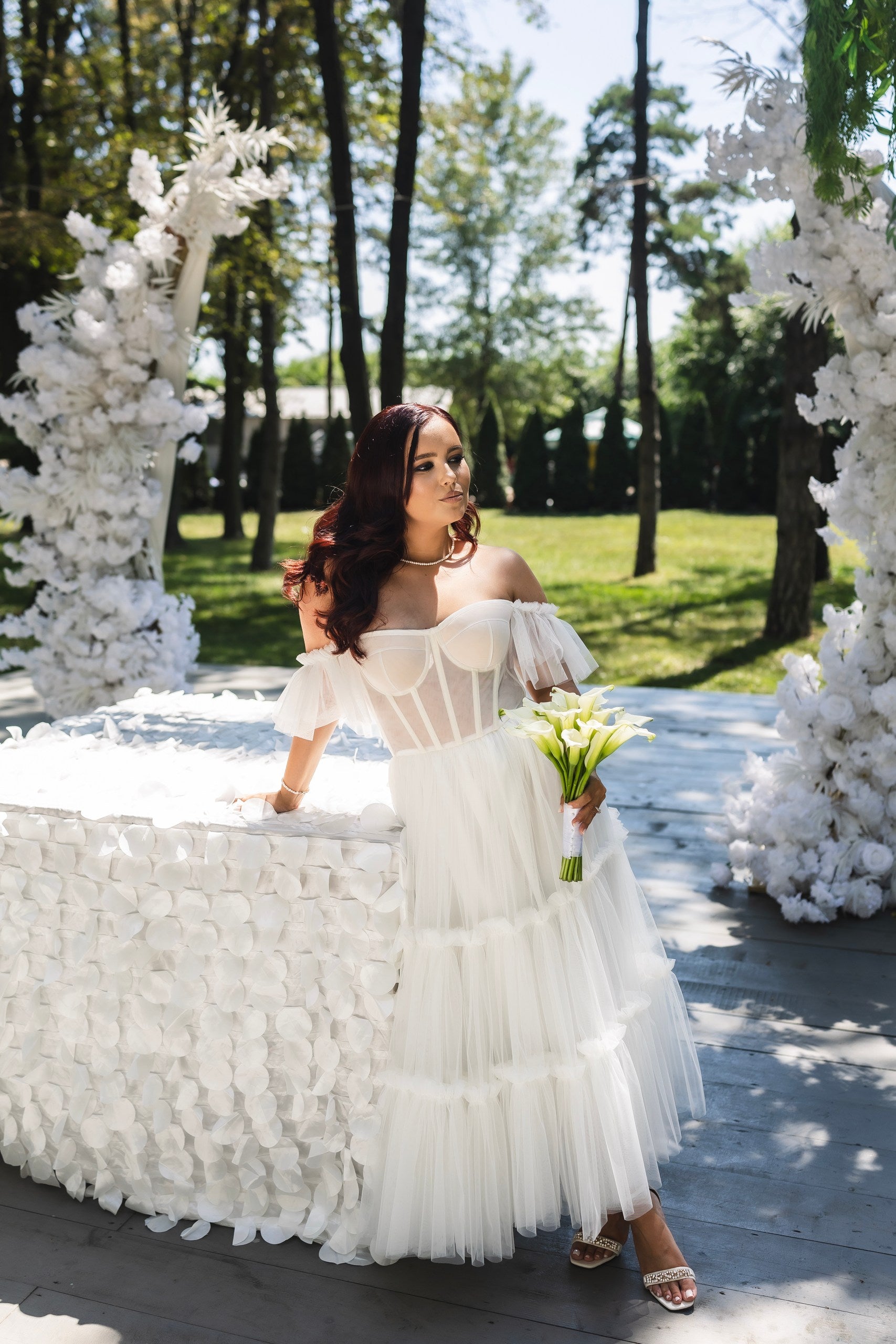 PRINCESS WHITE MIDI DRESS
