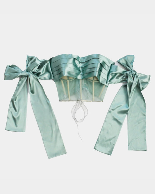BOW FOR A WOW SAGE GREEN CORSET