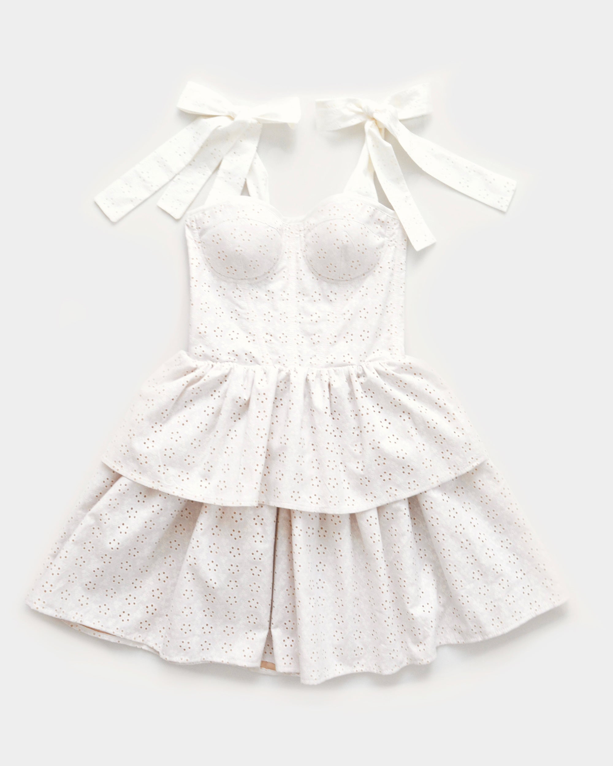 COTTON WITH A BOW WHITE DRESS