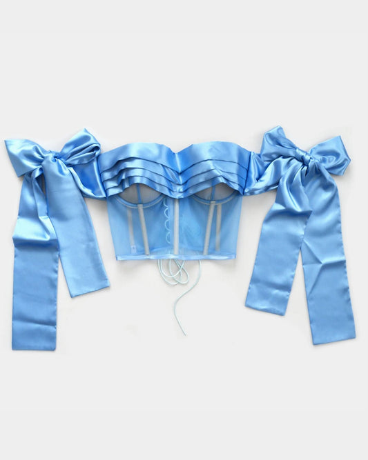 BOW FOR A WOW BLUE CORSET