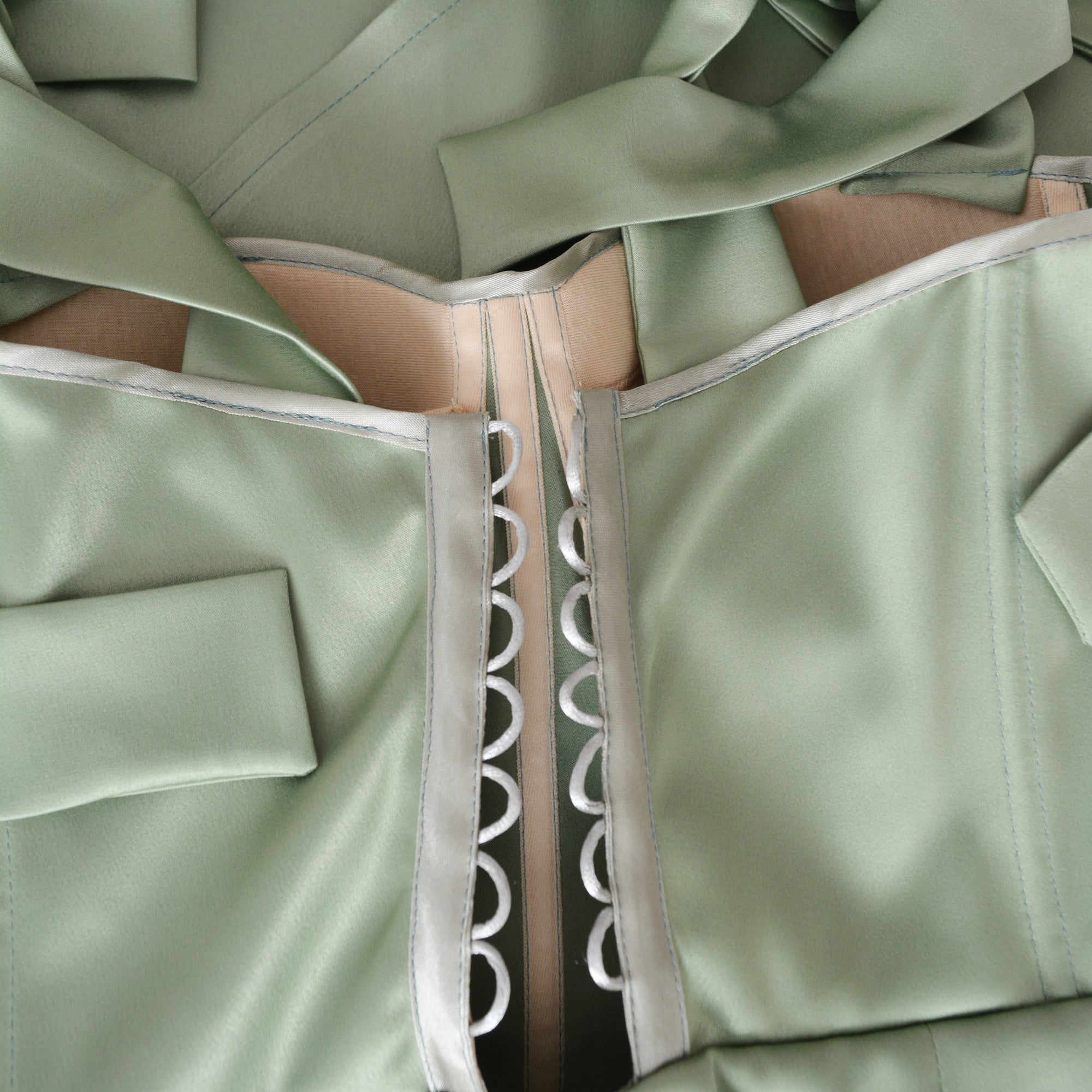 PASSIONATE BOW TOUCH SAGE GREEN DRESS