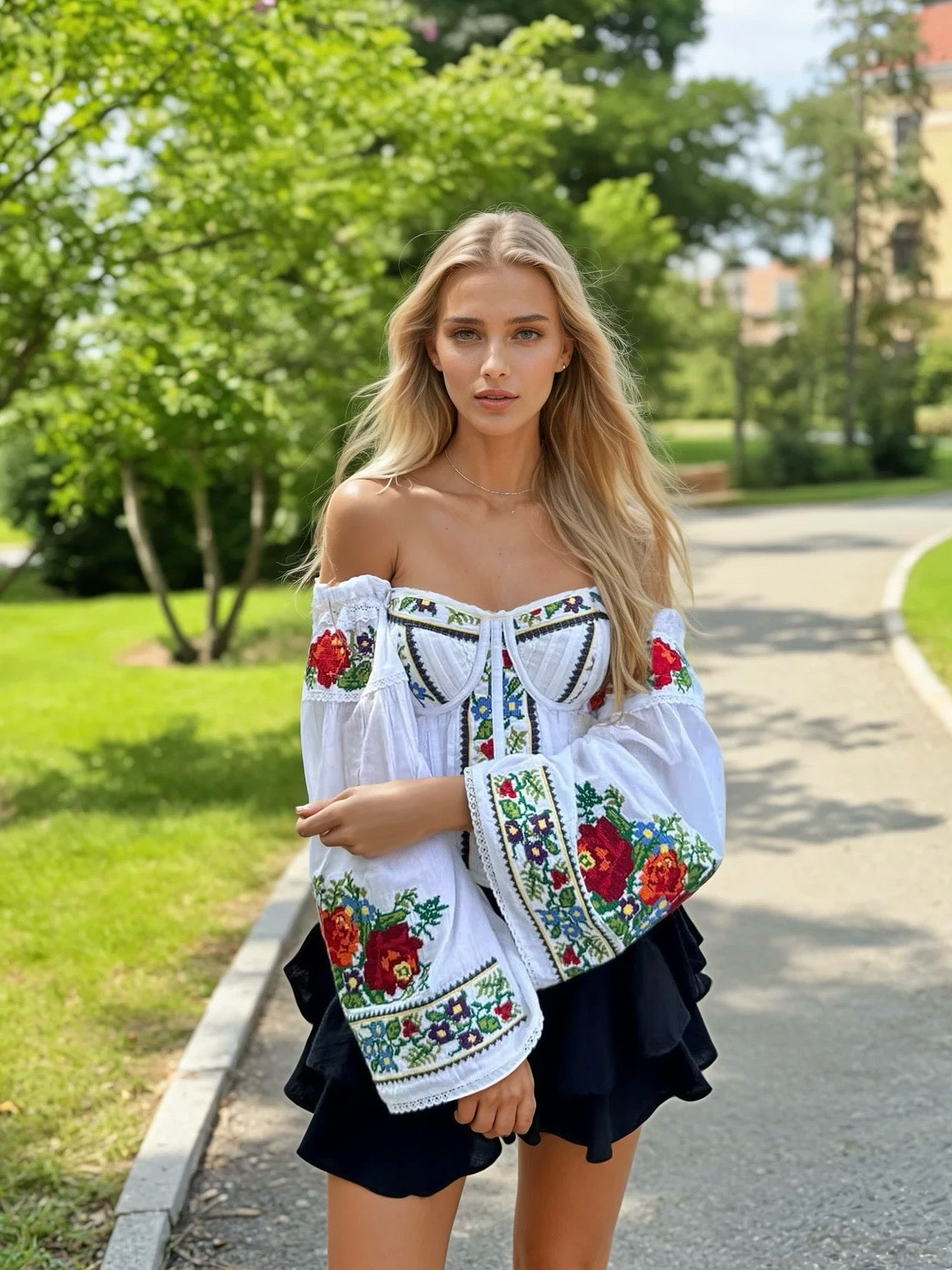 RED BLUE AND GREEN TRADITIONAL CORSET