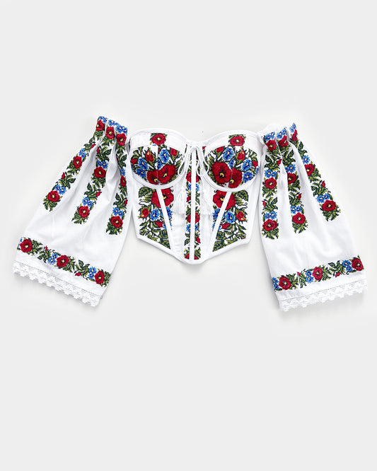 RED GREEN YELLOW BLUE TRADITIONAL CORSET