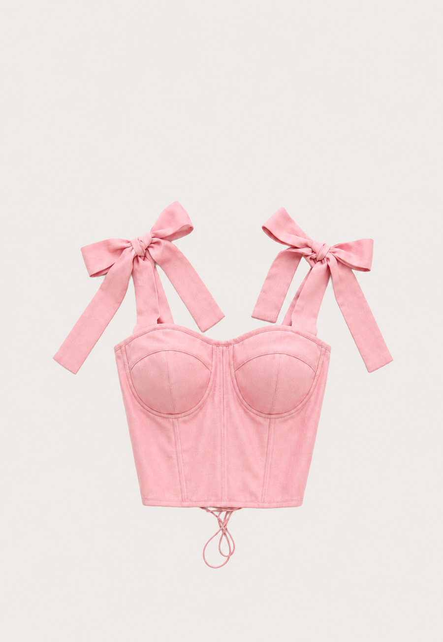 LINEN WITH A BOW CORSET