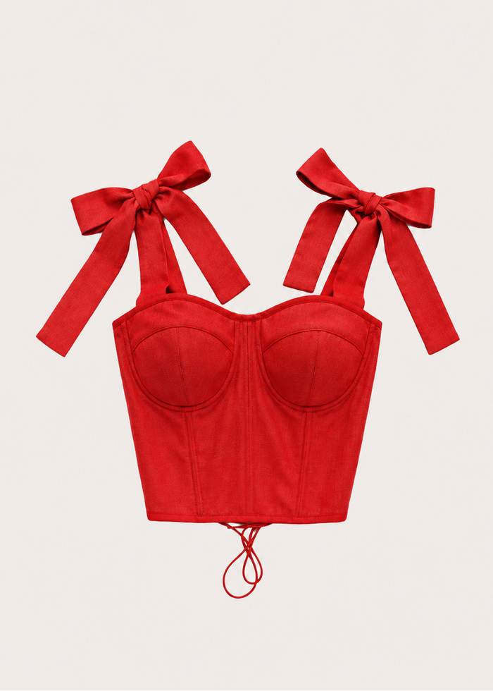 LINEN WITH A BOW CORSET