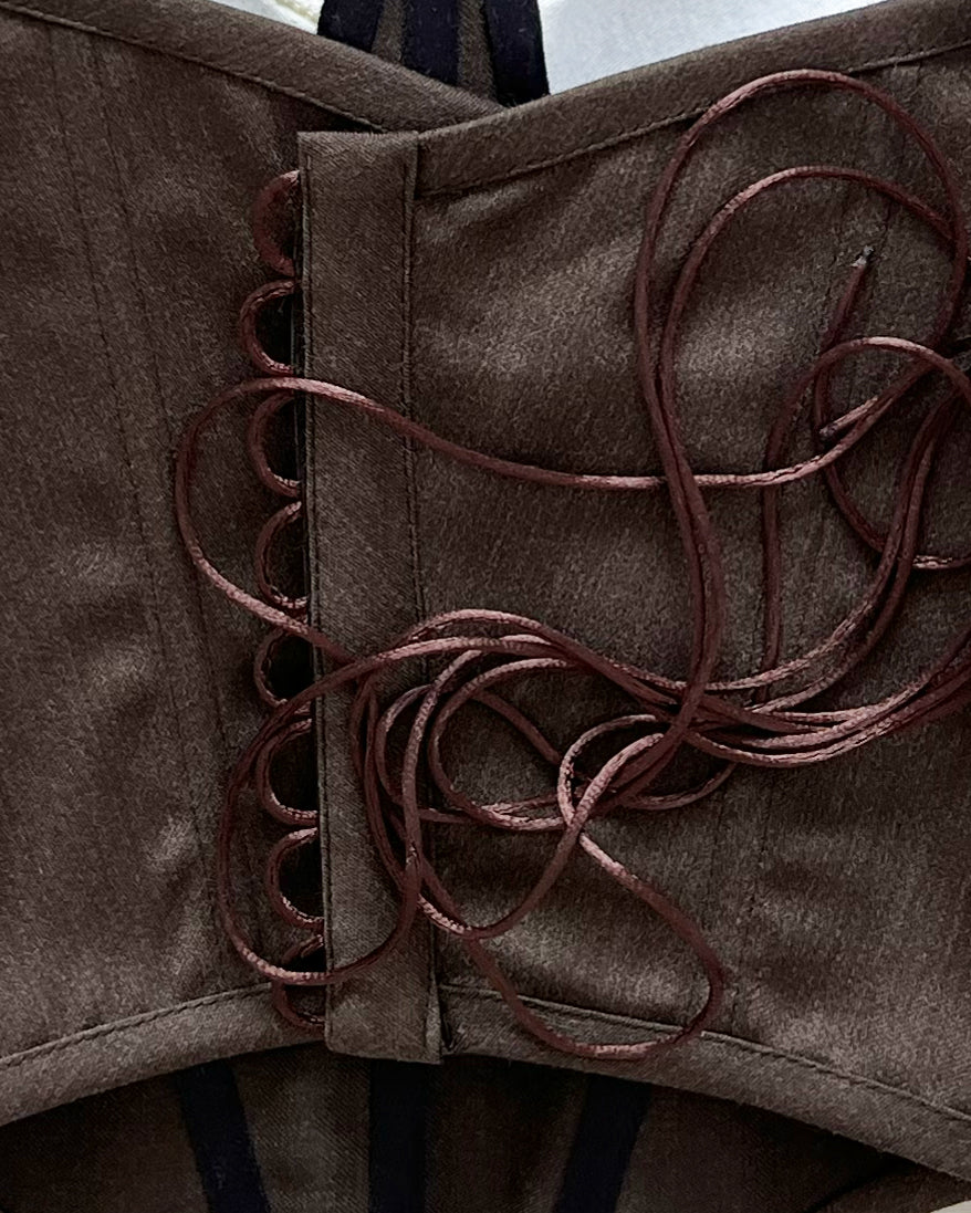 MINIMALIST BROWN BLEND WOOL CORSET