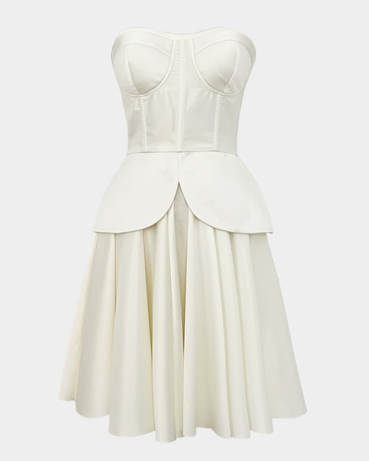 RETRO ICON WHITE MIDI SKIRT