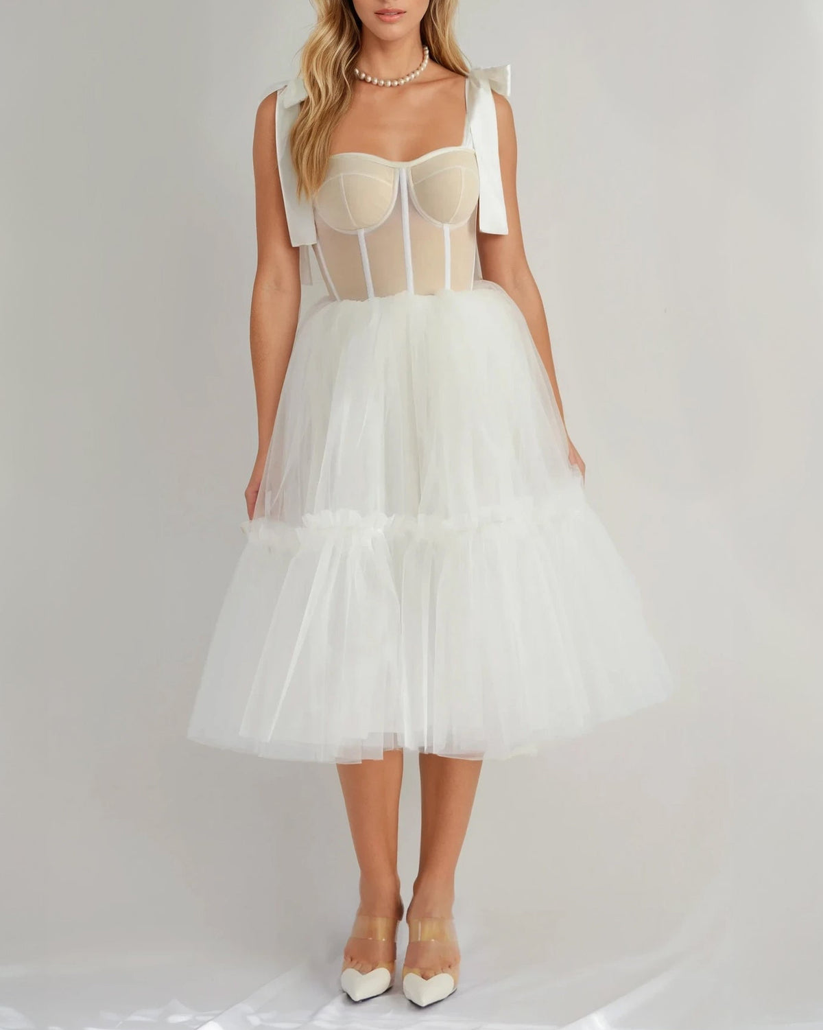 CLASSIC CHIC WHITE MIDI DRESS