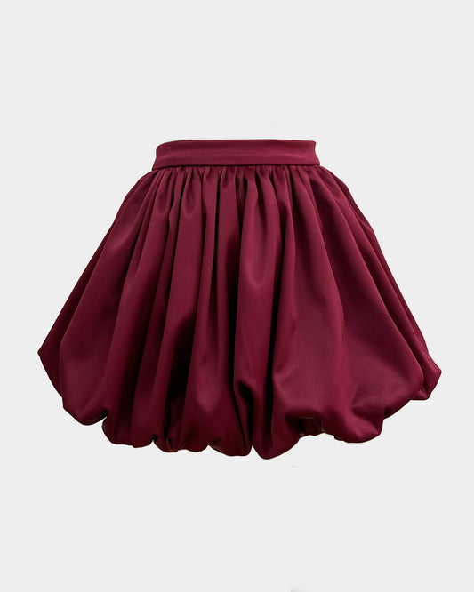 BUBBLE BURGUNDY MINI SKIRT