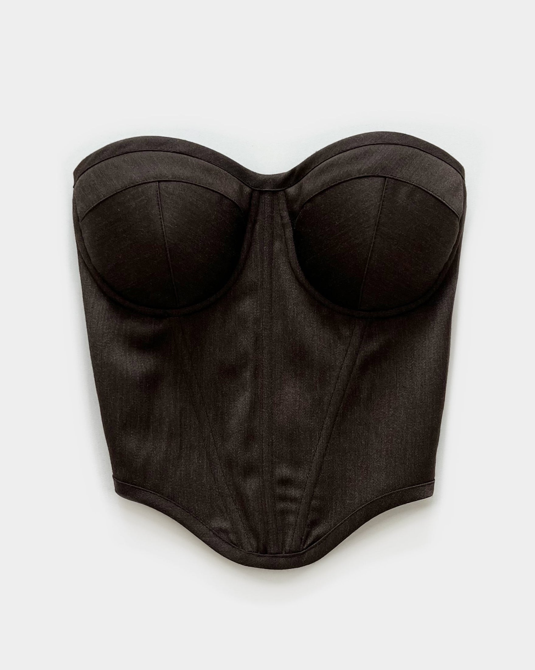 MINIMALIST BROWN BLEND WOOL CORSET