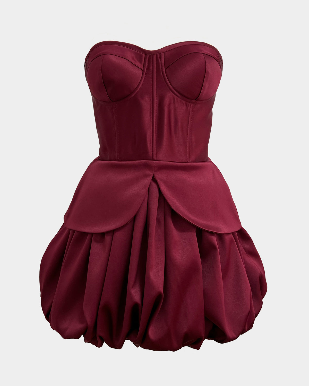BUBBLE BURGUNDY MINI SKIRT