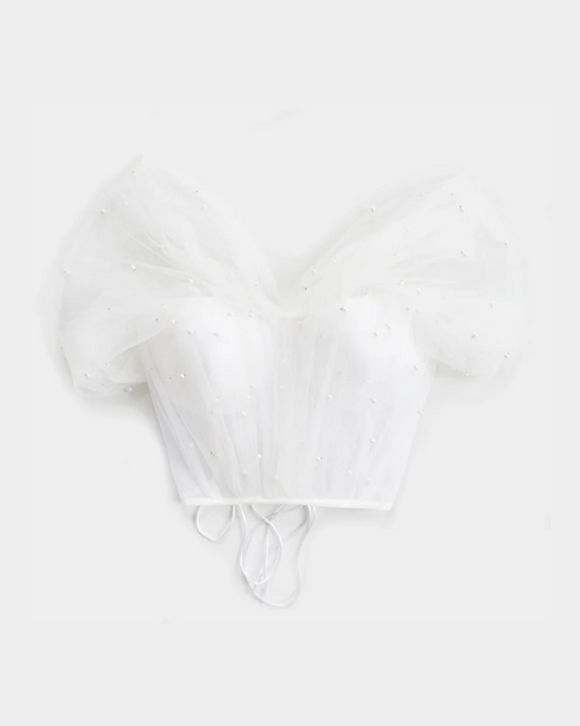 PEARLS ARE A GIRL'S BEST FRIEND WHITE CORSET