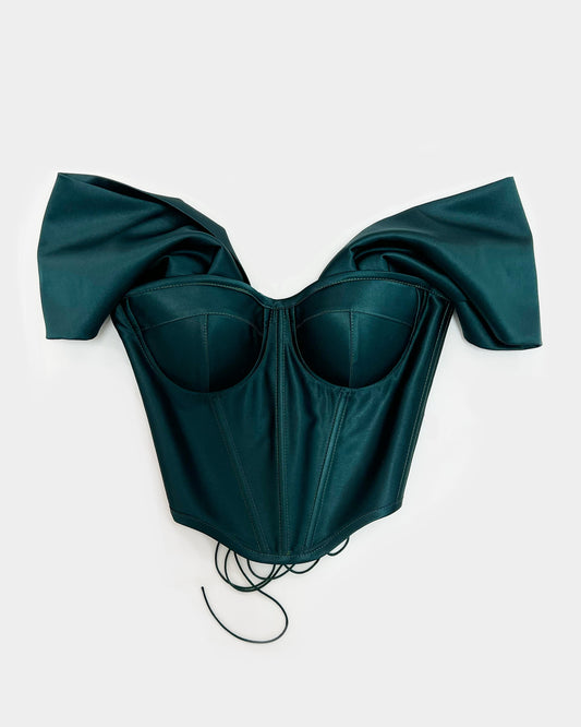 DARK GREEN RETRO ICON CORSET