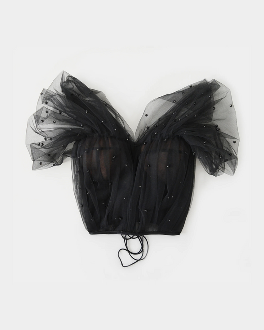 PEARLS ARE A GIRL'S BEST FRIEND BLACK CORSET