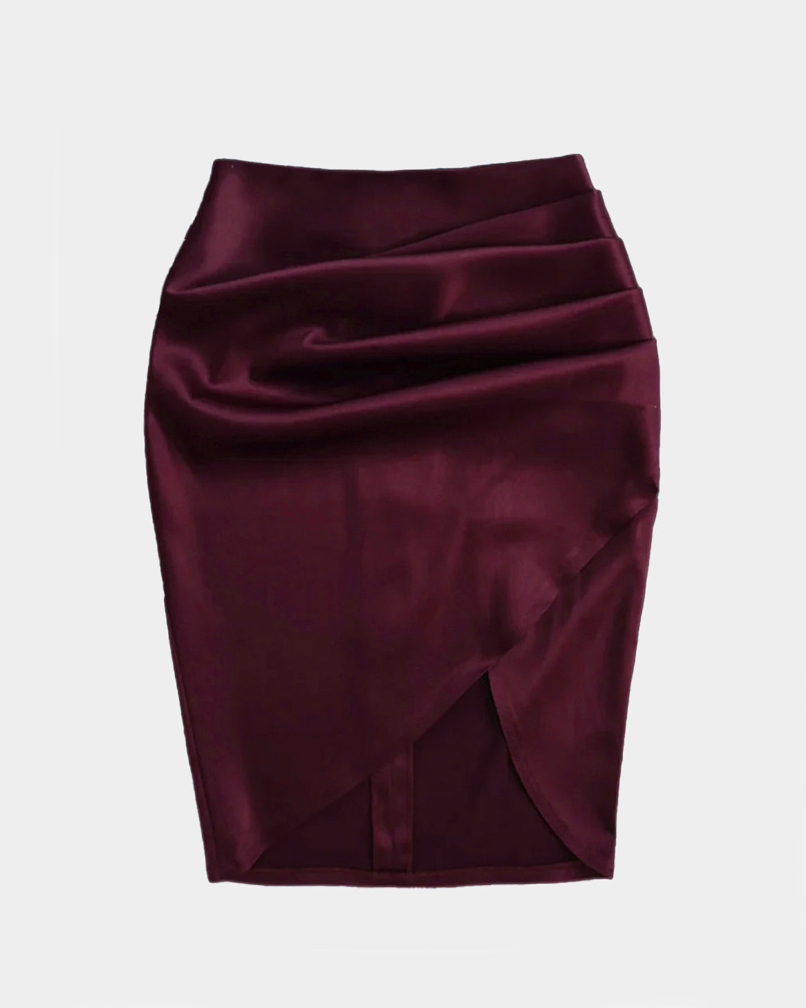 PASSIONATE TOUCH BURGUNDY SATINATED SKIRT