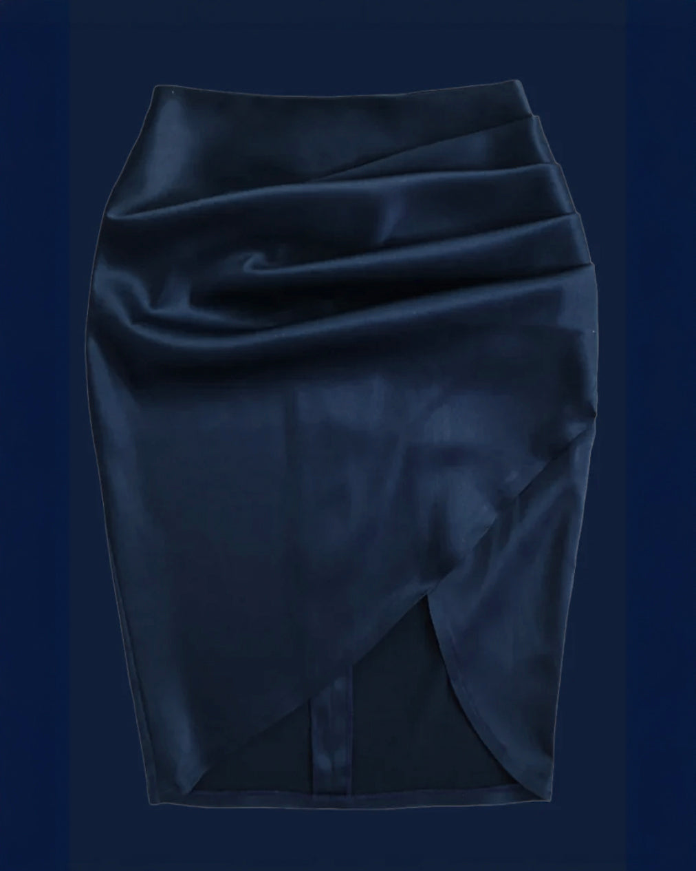 PASSIONATE TOUCH SATINATED NAVY SKIRT
